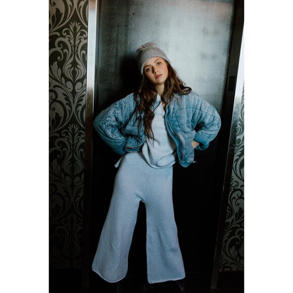 Free People Dolman Quilted Knit Jacket Top Oversized Zip-up Slouchy M NEW 280744 - Picture 7 of 12